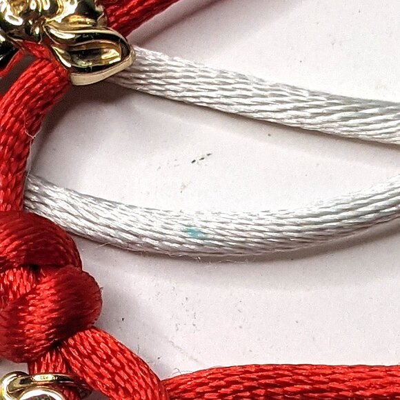 Kidada Disney Couture Tinkerbell Bambi Bracelet 14K Gold Plated Silk Red White - Picture 13 of 15